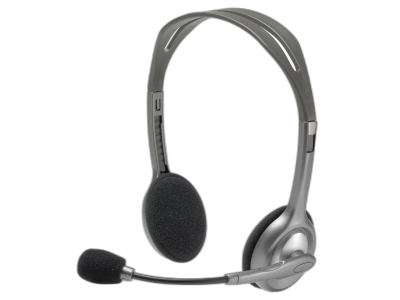 LOGITECH H110 sive slušalke z mikrofonom
