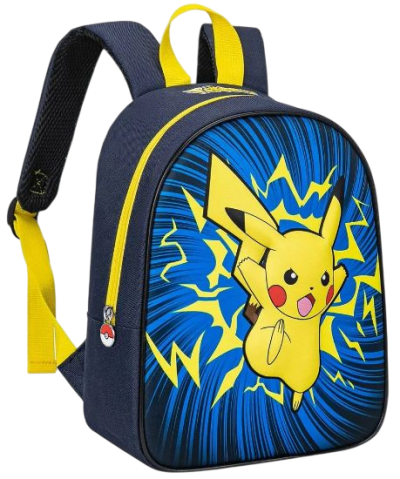 POKEMON - PIKACHU - JUNIOR nahrbtnik EVA 3D 32CM modre barve