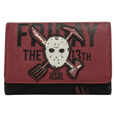 LOUNGEFLY FRIDAY THE 13TH JASON MASK TRI-FOLD DENARNICA