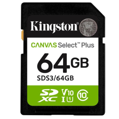KINGSTON Canvas Select Plus SD 64GB Class10 UHS-I (SDS3/64GB) spominska kartica