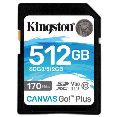 KINGSTON Canvas Go! Plus SD 512GB Class 10 UHS-I U3 V30 (SDG3/512GB) spominska kartica