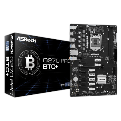 ASROCK Q270 PRO BTC+ DDR4 32GB S1151 PCIe (90-MXBHM0-A0UAYZ) mining ATX osnovna plošča