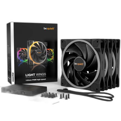BE QUIET! LIGHT WINGS (BL079) 140 mm 4-pin ARGB PWM 3x ventilatorji