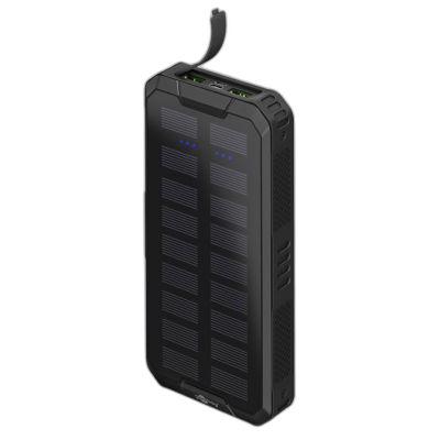 GOOBAY PowerBank 20.000 mAh USB-C Quick-Charge 3.0 sončne celice črna zunanja prenosna baterija