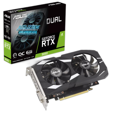 ASUS Dual GeForce RTX 3050 OC 6GB GDDR6 (90YV0K60-M0NA00) grafična kartica
