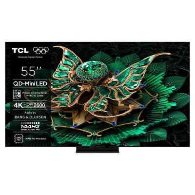 TCL 4K QD-Mini LED HDR PREMIUM 55C71K, Google TV, 144Hz, Ozvočeno z Bang & Olufsen
