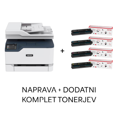 Večfunkcijska barvna laserska naprava XEROX C235DNI + komplet tonerjev
