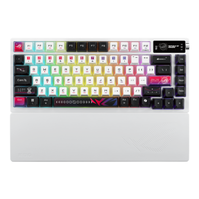 Tipkovnica ASUS ROG Azoth X Wireless, ROG NX Snow V2, OLED, RGB, USB, US