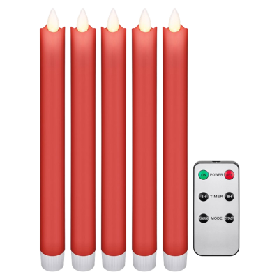 GOOBAY LED rdeča palčna sveča 2.1x24cm set 5