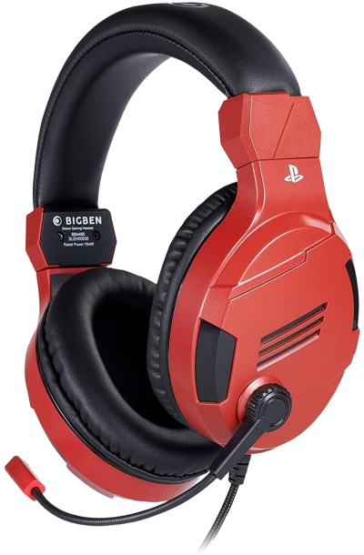 BIGBEN STEREO GAMING ŽIČNE SLUŠALKE V3, RDEČE