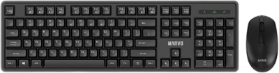 MARVO OFFICE WS005 HR WH brezžični komplet tipkovnice in miške črne barve - SLO/HR LAYOUT