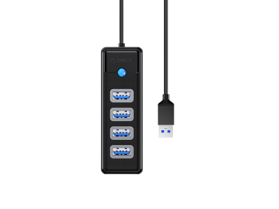USB hub s 4 vhodi, USB 3.0, 0.15m, črn, ORICO PW4U-U3-015