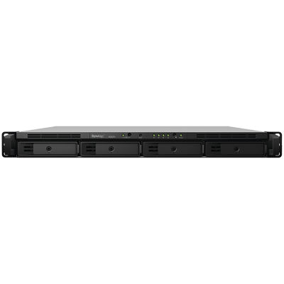 Synology RackStation RS822RP+; Rack 1U; AMD Ryzen V1500B 4-core 2.2 GHz; 2 GB DDR4 ECC SODIMM; 4x 3.5”/2.5” HDD bays; 4x RJ-45 1GbE LAN Port; 2x USB 3.2 Gen 1 Port; eSATA Port; redundant power supply, 3yr warranty