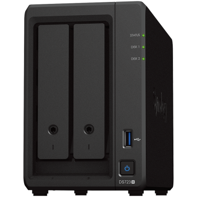 Synology DS723, 2 x 3,5'' SATA HDD/SSD, 2 x M.2 2280 NVMe SSD, CPU AMD Ryzen R1600 dual-core (4-nit)