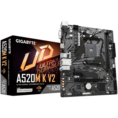 GIGABYTE A520M K V2 AM4 mATX osnovna plošča - AMD A520, 2xDDR4, 1xM.2, 4xSATA, 1Gb LAN, 1xD-SUB(VGA), 1xHDMI