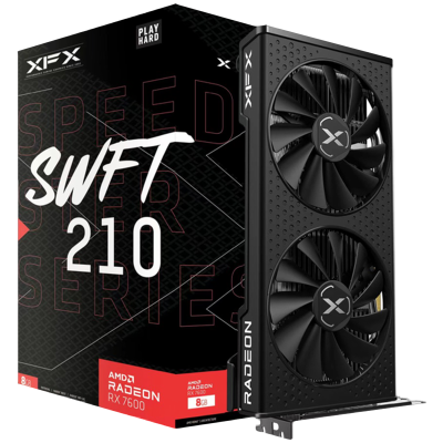 XFX SPEEDSTER SWFT210 AMD Radeon RX 7600 CORE Gaming 8GB GDDR6 grafična kartica, PCIe 4.0, 1xHDMI 2.1, 3xDisplayPort 2.1