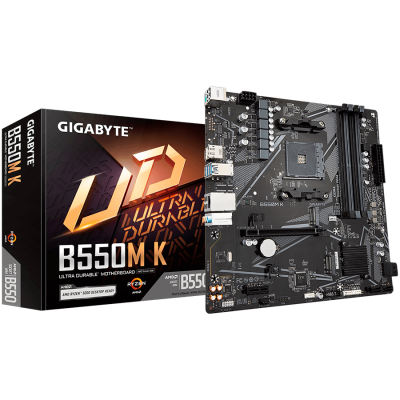 GIGABYTE B550M K AM4 mATX osnovna plošča - AMD B550, 4xDDR4, 2xM.2, 4xSATA, 1Gb LAN, 1xDP, 1xHDMI