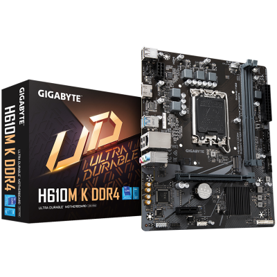 GIGABYTE H610M K DDR4 LGA1700 mATX osnovna plošča - Intel H610, 2xDDR4, 1xM.2, 2xSATA, 1Gb LAN, 1xHDMI