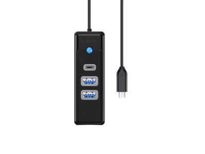 USB-C hub s 3 vhodi, 2x USB-A, 1x USB-C, USB 3.0, 0.15m, črn, ORICO PWC2U-C3-015