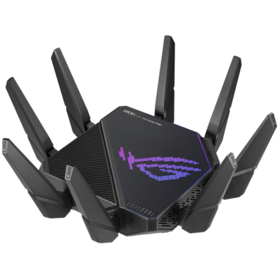 ASUS ROG Rapture GT-AX11000 Pro Tri-Band WiFi 6 (802.11ax) Igralni usmerjevalnik, 2.5G vrata, 10G vrata, izboljšana strojna oprema, ASUS RangeBoost Plus, Trostopenjsko pospeševanje iger, brezplačna omrežna varnost in podpora za AiMesh