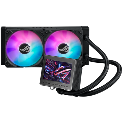 ASUS ROG Ryujin III 240 ARGB vodno hlajenje za procesor z Asetek 8. generacijo rešitve za črpalko, 2 x 120 mm ARGB radiator ventilatorji, ROG Magnetic daisy-chainable ventilator, polno barvnim 3,5-palčnim LCD zaslonom.