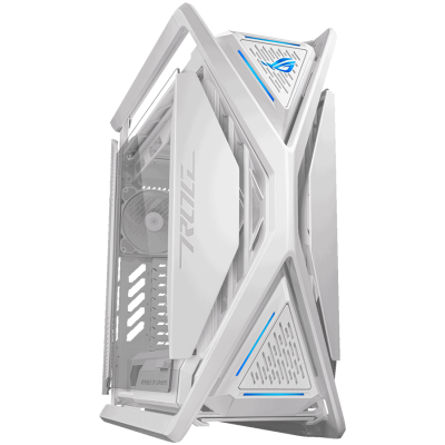 ASUS ROG Hyperion GR701 E-ATX Gaming case White, 420 mm dual radiator support, four 140 mm fans, metal GPU holder, component storage, ARGB fan hub, Aura Sync, Dual USB Type-C ports, 60W fast charging
