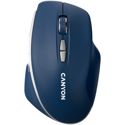CANYON MW-21, brezžična miška 2,4 GHz, z 7 gumbi, DPI 800/1200/1600, baterija: AAA2 kosa, modra