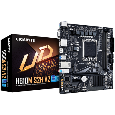 GIGABYTE H610M S2H V2 LGA1700 mATX osnovna plošča - Intel H610, 2xDDR5, 1xM.2, 4xSATA, 1Gb LAN, 1xD-SUB(VGA), 2xDP, 1xHDMI