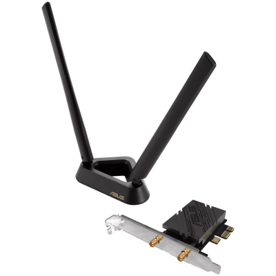 ASUS PCE-BE92BT BE9400 Tri-Band WiFi 7 (802.11be), BT 5.4, 6GHz, OFDMA, WPA3, kompatibilna le z lntel chipset ploščami, PCIe mrežna kartica