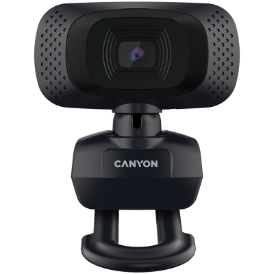 CANYON C3, spletna kamera HD 720P s priključkom USB2.0, 360° vrtljiv obseg, 1,0 milijona slikovnih pik, ločljivost 1280*720, vidni kot 60°, dolžina kabla 2,0 m, črna, 62,2x46,5x57,8 mm, 0,074 kg