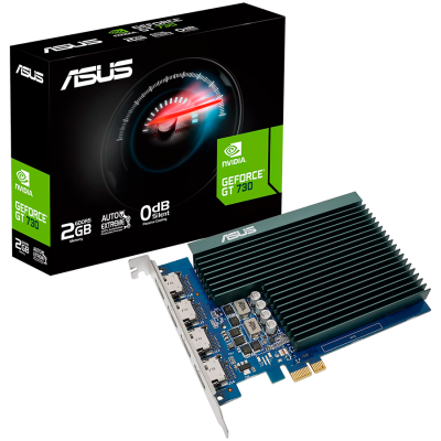 ASUS GeForce GT 730 2GB GDDR5 [GT730-4H-SL-2GD5] grafična kartica with 4 HDMI ports and passive cooling to enable quiet multi-monitor productivity, PCIe 2.0, 4xHDMI 1.4b