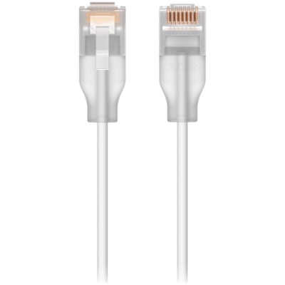 Ubiquiti UACC-Cable-Patch-EL-0.3M-W Nano-thin patch cable with 2.5 GbE support designed to show Etherlighting effects