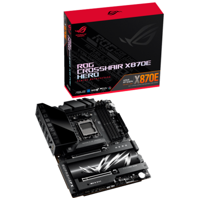 ASUS ROG CROSSHAIR X870E HERO AM5 ATX osnovna plošča - AMD X870E, 4xDDR5, 5xM.2, 1xSlimSAS, 4xSATA, 5Gb 2.5Gb LAN, WiFi 7, BT, 1xHDMI, 2xUSB4 40Gbps porta (USB Type-C), Aura Sync