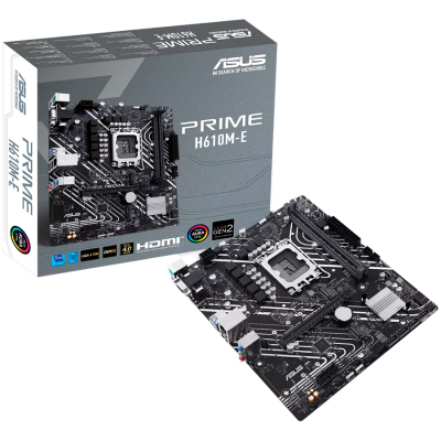ASUS PRIME H610M-E-CSM LGA1700 mATX osnovna plošča - Intel H610, 2xDDR5, 2xM.2, 4xSATA, 1Gb LAN, 1xD-SUB(VGA), 1xDP, 1xHDMI, Aura Sync