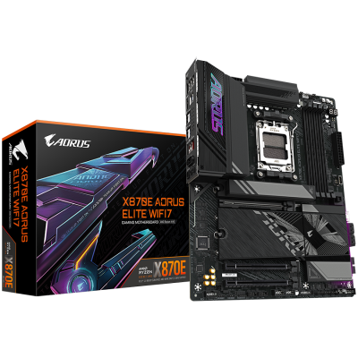 GIGABYTE X870E AORUS ELITE WIFI7 AM5 ATX osnovna plošča - AMD X870E, 4xDDR5, 4xM.2, 4xSATA, 2.5Gb LAN, WiFi 7, BT, 1xHDMI, 2xUSB4 Type-C