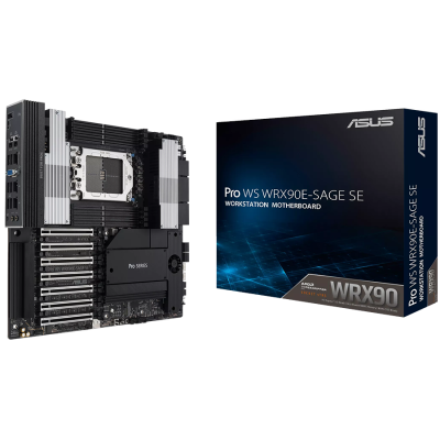 ASUS PRO WS WRX90E-SAGE SE sTR5 ATX EEB osnovna plošča - AMD WRX90, 8xDDR5 ECC, 4xM.2, 4xSATA, 2xSlimSAS, PCIe 5.0, Dual 10Gb LAN, 1Gb LAN