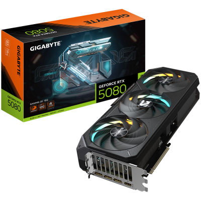 GIGABYTE GeForce RTX 5080 GAMING OC 16G GDDR7 grafična kartica, PCIe 5.0, 1xHDMI 2.1b, 3xDisplayPort 2.1b