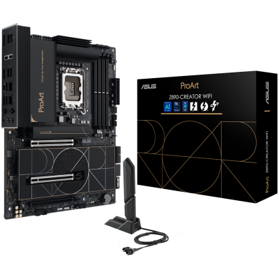 ASUS PROART Z890-CREATOR WIFI LGA1851 ATX osnovna plošča - Intel Z890, 4xDDR5, 5xM.2, 4xSATA, 10Gb + 2.5Gb LAN, WiFi 7, BT, 1xHDMI, 2xTB 5 porta (USB Type-C), 1xTB 4 port (USB Type-C)