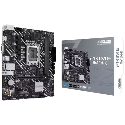 ASUS PRIME H610M-K LGA1700 mATX osnovna plošča - Intel H610, 2xDDR5, 1xM.2, 4xSATA, 1Gb LAN, 1xD-SUB 1xHDMI