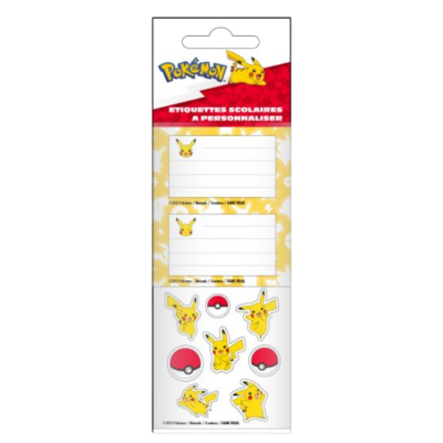 POKEMON - PIKACHU - šolske nalepke