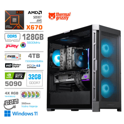 Računalnik MEGA TWR S11 R9-9950X3D/RTX5090/128GB-DDR5/4TB-4.0/1050W/Win11Home/črna RGB