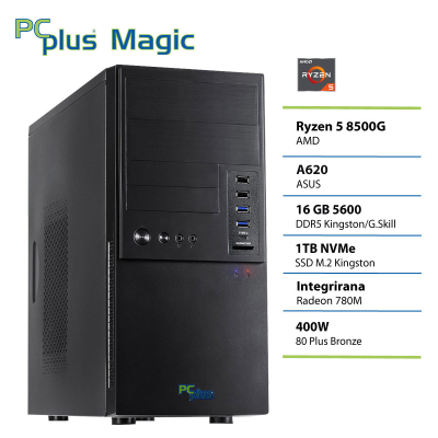 PCPLUS Magic Ryzen 5 8500G 16GB 1TB namizni računalnik