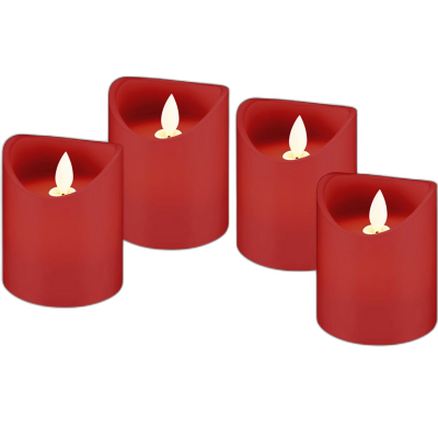 GOOBAY LED 7.5x10cm set 4 rdeča namizna sveča 