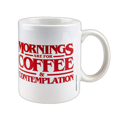 PYRAMID Stranger Things coffee and contemplation potovalna skodelica