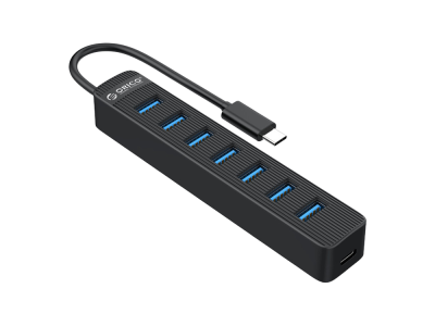 USB-C hub s 7 vhodi, USB 3.0, 0,15m, črn, ORICO TWC3-7A