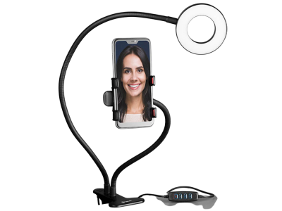 TRACER LED RING Luč 8.5cm z držalom za telefon