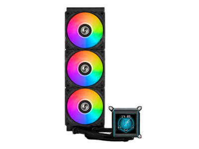 Komplet za tekočinsko hlajenje AIO Liquid Cooler Lian Li GALAHAD II LCD 360, ARGB, črn