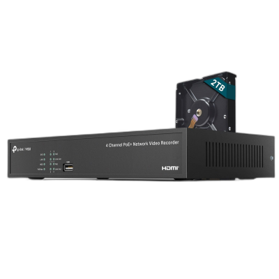 TP-LINK VIGI NVR1004H-4P-2TB 4-kanalni PoE+ 2TB disk video snemalnik