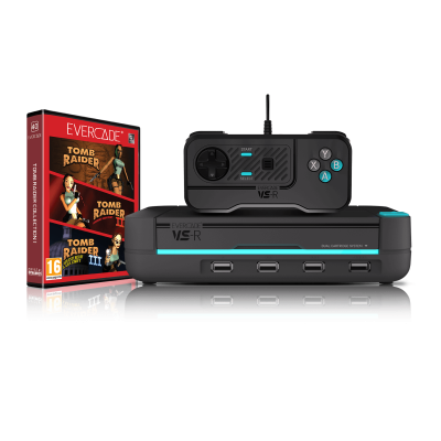 EVERCADE VS-R CONSOLE WITH TOMB RAIDER COLLECTION 1