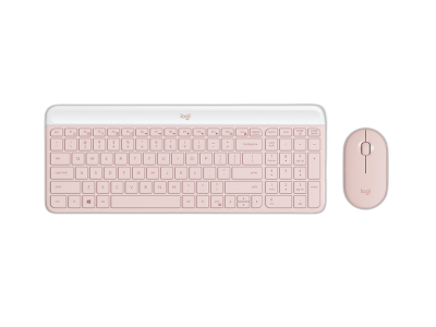 Tipkovnica in miška Logitech Slim Wireless Combo MK470, roza, SLO g.